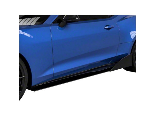 VZR1 Style Side Skirt Splitters; Carbon Flash Metallic Vinyl (16-24 Camaro)