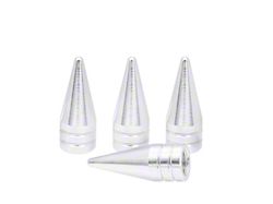 White Spike Valve Caps; 4-Pack (Universal; Some Adaptation May Be Required)