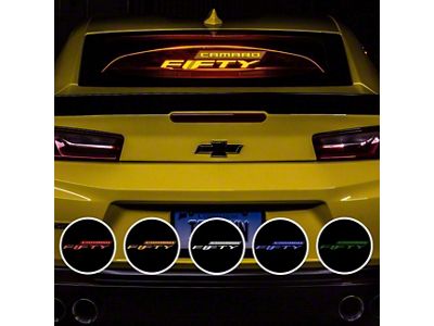 Wind Deflector with Camaro SS Logo; Clear; Extreme Multi-Color Lighting Kit (16-24 Camaro Coupe)