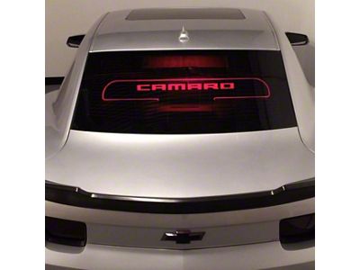 Wind Deflector with Camaro SS Logo; Clear; White Lighting Kit (10-15 Camaro Coupe)