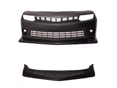 Z/28 Style FRP Front Bumper Lip Spoiler; Unpainted (14-15 Camaro SS)