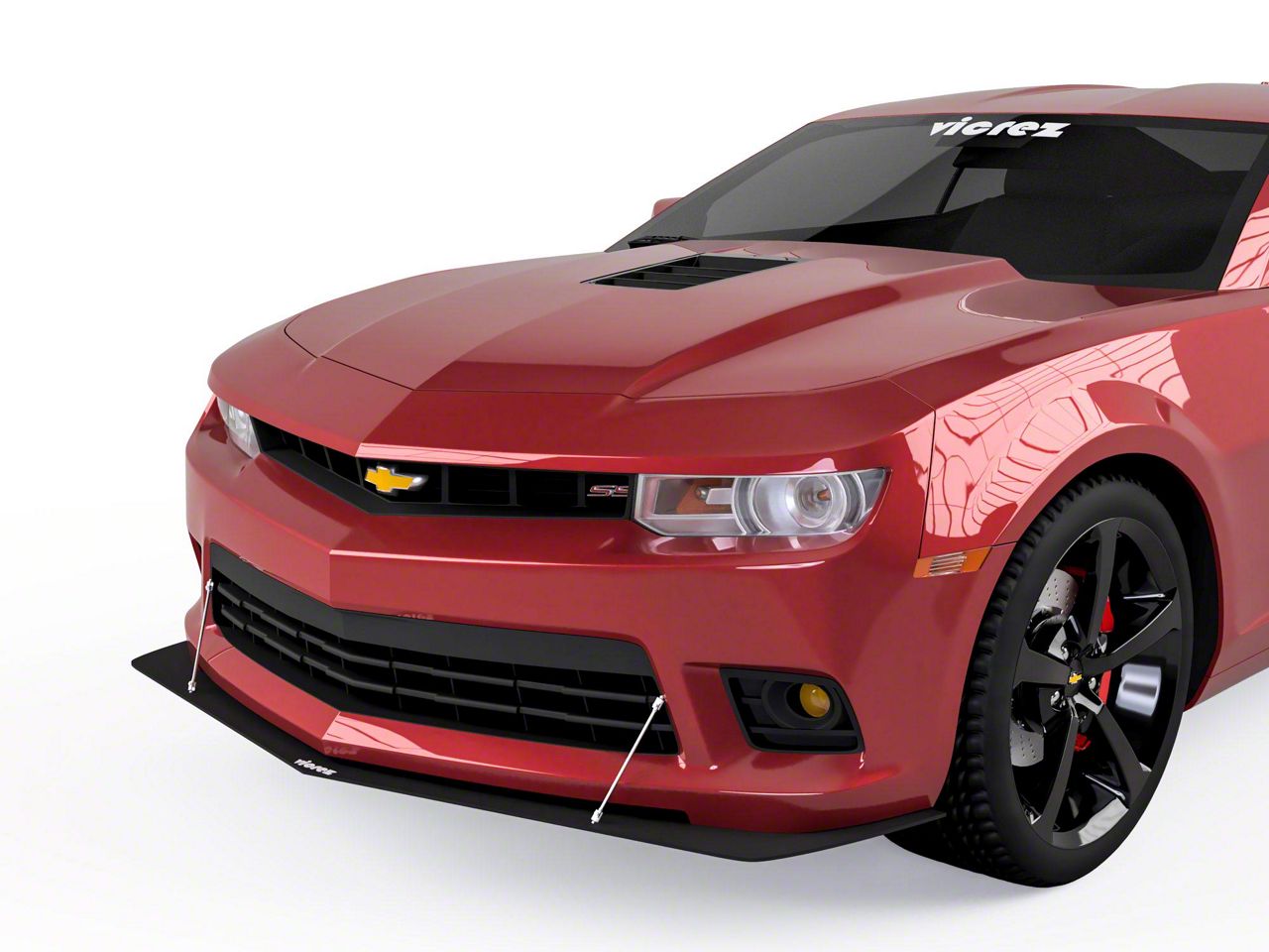 Camaro Z28 Style Front Splitter; Forged Carbon Fiber Vinyl (14-15