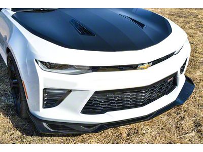 ZL1 1LE Style Front Chin Splitter Lip; Gloss Black (16-18 Camaro SS)