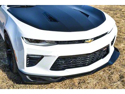 ZL1 1LE Style Front Chin Splitter Lip; Primer Black (16-18 Camaro SS)