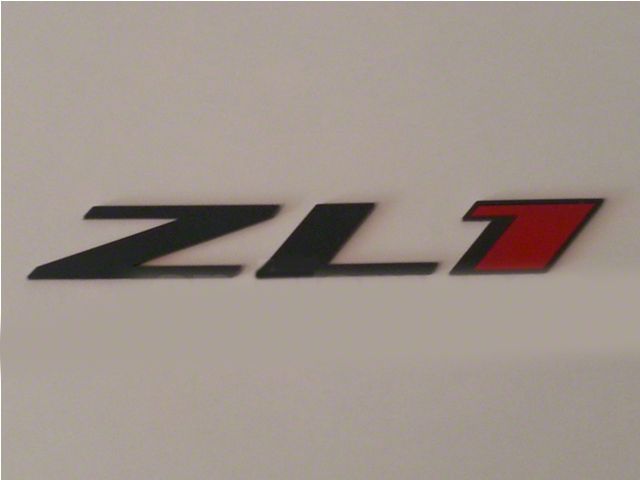 ZL1 Emblem; Onyx Black Stainless Steel with Red Insert (10-24 Camaro)