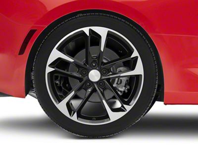 50th Anniversary Style Gloss Black Machined Wheel; Rear Only; 20x9.5; 39mm Offset (16-24 Camaro, Excluding ZL1)