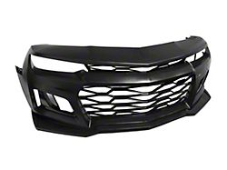 ZL1 Style Front Bumper with Fog Lights; Unpainted (10-15 Camaro w/ Factory Halogen Headlights, Excluding ZL1)