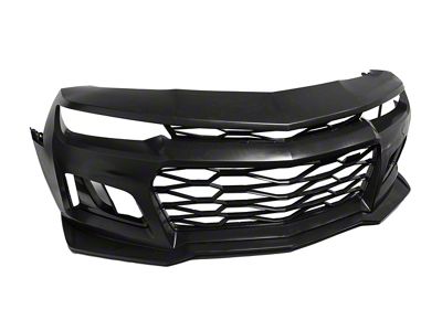 ZL1 Style Front Bumper with Fog Lights; Unpainted (10-15 Camaro w/ Factory Halogen Headlights, Excluding ZL1)