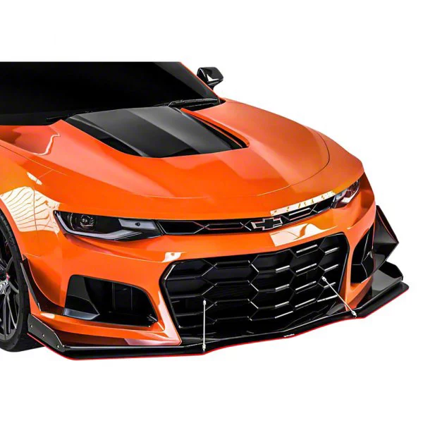 Camaro ZL1 Style Front Bumper Splitter; Carbon Flash