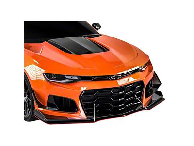 ZL1 Style Front Bumper Splitter; Carbon Flash Metallic Vinyl (16-24 Camaro)