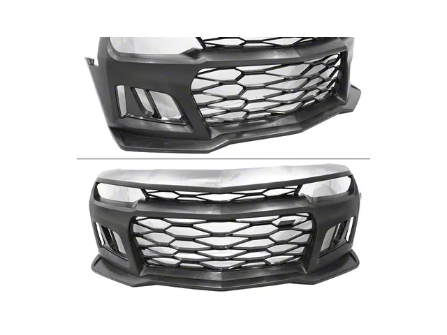 ZL1 Style Front Bumper with Turn Signal Fog Lights; Unpainted (14-15 Camaro w/ Factory Halogen Headlights, Excluding ZL1)