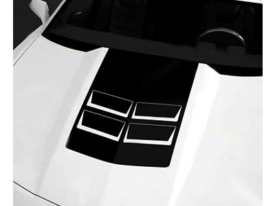 ZL1 Style Hood Cowl Stripe Decal; Gloss Black (14-15 Camaro, Excluding SS)