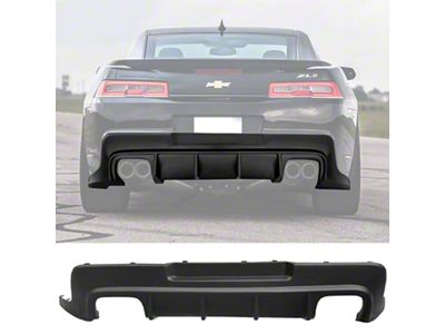 ZL1 Style Rear Diffuser; Matte Black (14-15 Camaro)