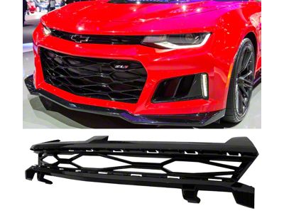 ZL1 Style Upper Replacement Grille; Gloss Black (16-18 Camaro SS)