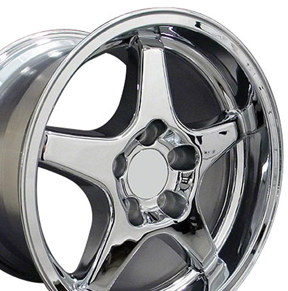 thumbnail image 2 of 17x11 ZR1 Style Rear Wheel – Gloss Silver With Machined Lip For Corvette Camaro – OE Wheels CV01 2 of 3