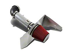 Aluminum Cold Air Intake with Red Filter and Heat Shield; Silver (12-14 V6 Camaro)