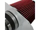 Aluminum Cold Air Intake with Red Filter and Heat Shield; Silver (12-14 V6 Camaro)