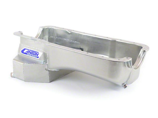 Canton 289-302 Road Race T Rear Sump Oil Pan without Scraper; Zinc Plated (79-95 5.0L Mustang)