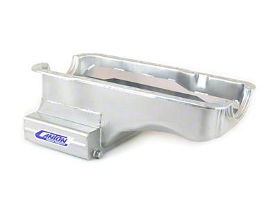 Canton 289-302 Street T Sump Front Oil Pan; Zinc Plated (79-95 5.0L Mustang)