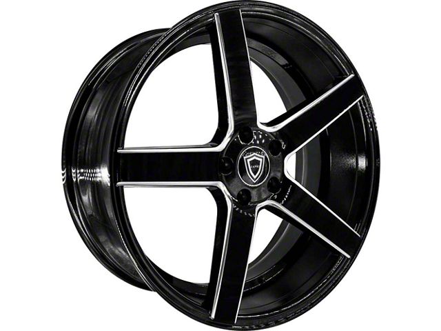 Capri Luxury C5178 Gloss Black Milled Wheel; Rear Only; 20x10 (05-09 Mustang)