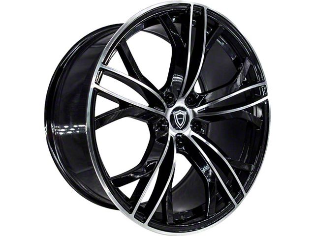 Capri Luxury C5189 Gloss Black Machined Wheel; Rear Only; 20x10.5 (05-09 Mustang)