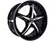 Capri Luxury C5193 Gloss Black Machined Wheel; Rear Only; 20x10.5 (05-09 Mustang)