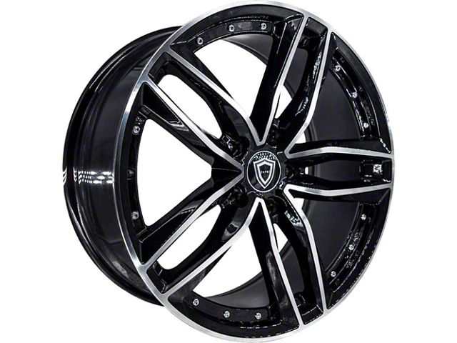 Capri Luxury C5228 Gloss Black Machined Wheel; Rear Only; 20x10 (05-09 Mustang)