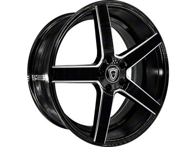 Capri Luxury C5178 Gloss Black Milled Wheel; Rear Only; 20x10; 15mm Offset (06-10 RWD Charger)