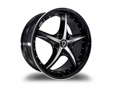 Capri Luxury C5193 Gloss Black Machined Wheel; Rear Only; 20x10.5; 15mm Offset (06-10 RWD Charger)