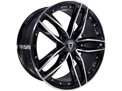 Capri Luxury C5228 Gloss Black Machined Wheel; Rear Only; 20x10; 15mm Offset (06-10 RWD Charger)