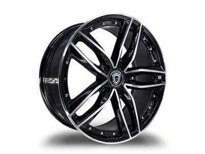 Capri Luxury C5228 Gloss Black Machined Wheel; Rear Only; 20x10 (10-15 Camaro)