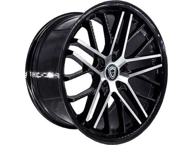 Capri Luxury C0104 Gloss Black Machined Wheel; Rear Only; 20x10.5 (10-14 Mustang)