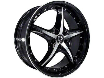 Capri Luxury C5193 Gloss Black Machined Wheel; Rear Only; 20x10.5 (2024 Mustang)