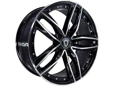 Capri Luxury C5228 Gloss Black Machined Wheel; Rear Only; 20x10 (2024 Mustang)