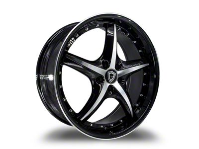 Capri Luxury C5193 Gloss Black Machined Wheel; Rear Only; 20x10.5 (16-24 Camaro)