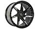 Capri Luxury C7023 Gloss Black Machined Wheel; Rear Only; 20x10.5 (16-24 Camaro)