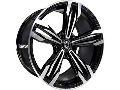 Capri Luxury C5111 Gloss Black Machined Wheel; Rear Only; 20x10 (08-23 RWD Challenger)