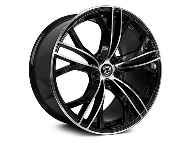 Capri Luxury C5189 Gloss Black Machined Wheel; 22x9 (08-23 RWD Challenger, Excluding Widebody)