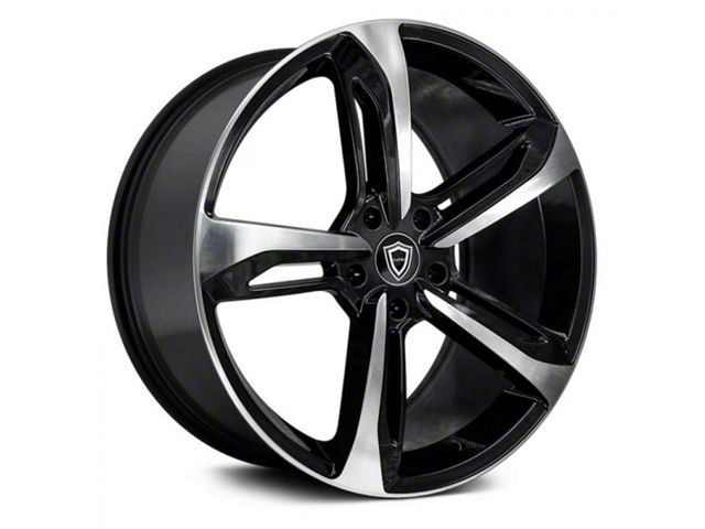 Capri Luxury C5191 Gloss Black Machined Wheel; 22x9 (08-23 RWD Challenger, Excluding Widebody)