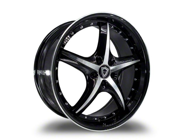 Capri Luxury C5193 Gloss Black Machined Wheel; Rear Only; 20x10.5 (08-23 RWD Challenger, Excluding SRT Demon)