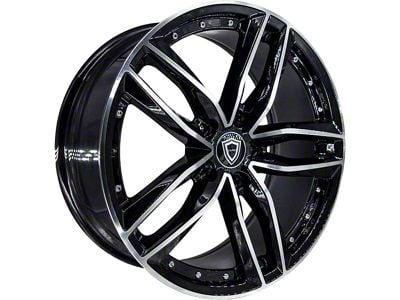 Capri Luxury C5228 Gloss Black Machined Wheel; Rear Only; 20x10 (08-23 RWD Challenger)