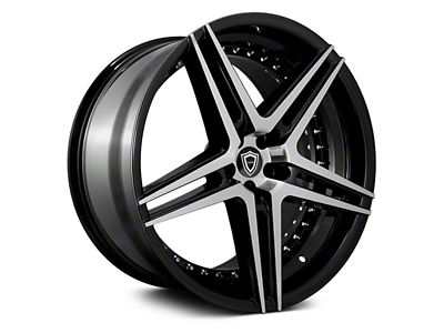 Capri Luxury C5260 Gloss Black Machined Wheel; 22x9 (08-23 RWD Challenger, Excluding Widebody)