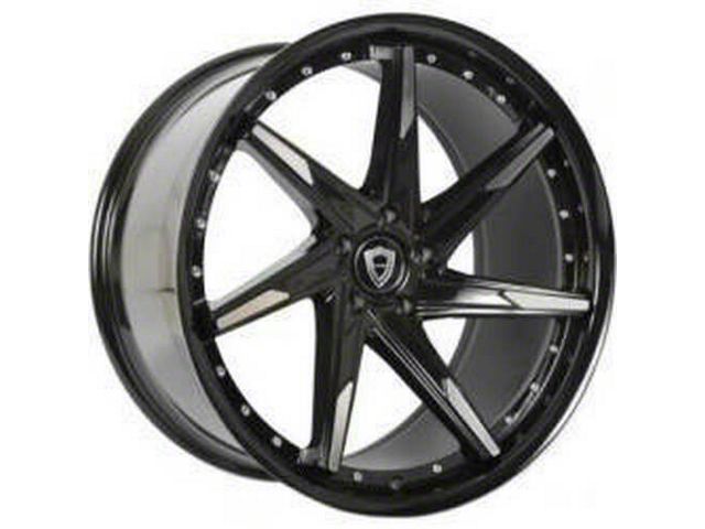 Capri Luxury C7023 Gloss Black Machined Wheel; 20x8.5 (08-23 RWD Challenger)