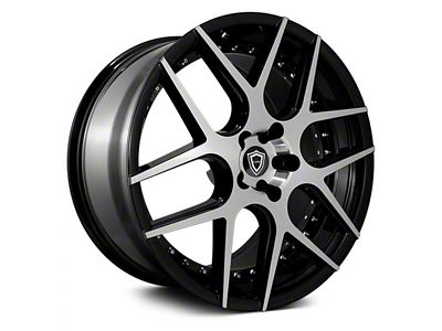 Capri Luxury C0136 Gloss Black Machined Wheel; Rear Only; 22x10.5 (11-23 RWD Charger, Excluding Widebody)