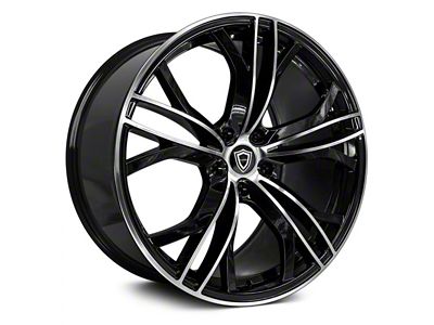Capri Luxury C5189 Gloss Black Machined Wheel; 22x9; 15mm Offset (11-23 RWD Charger, Excluding Widebody)