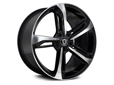 Capri Luxury C5191 Gloss Black Machined Wheel; 22x9; 15mm Offset (11-23 RWD Charger, Excluding Widebody)
