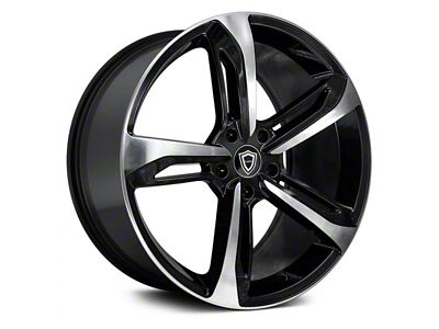 Capri Luxury C5191 Gloss Black Machined Wheel; 22x9 (11-23 RWD Charger, Excluding Widebody)