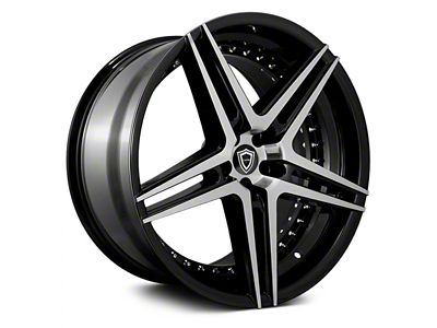 Capri Luxury C5260 Gloss Black Machined Wheel; 22x9; 15mm Offset (11-23 RWD Charger, Excluding Widebody)