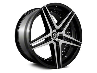 Capri Luxury C5260 Gloss Black Machined Wheel; Rear Only; 22x10.5 (11-23 RWD Charger, Excluding Widebody)
