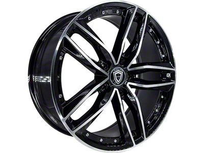 Capri Luxury C5228 Gloss Black Machined Wheel; Rear Only; 20x10 (21-24 Mustang Mach-E)